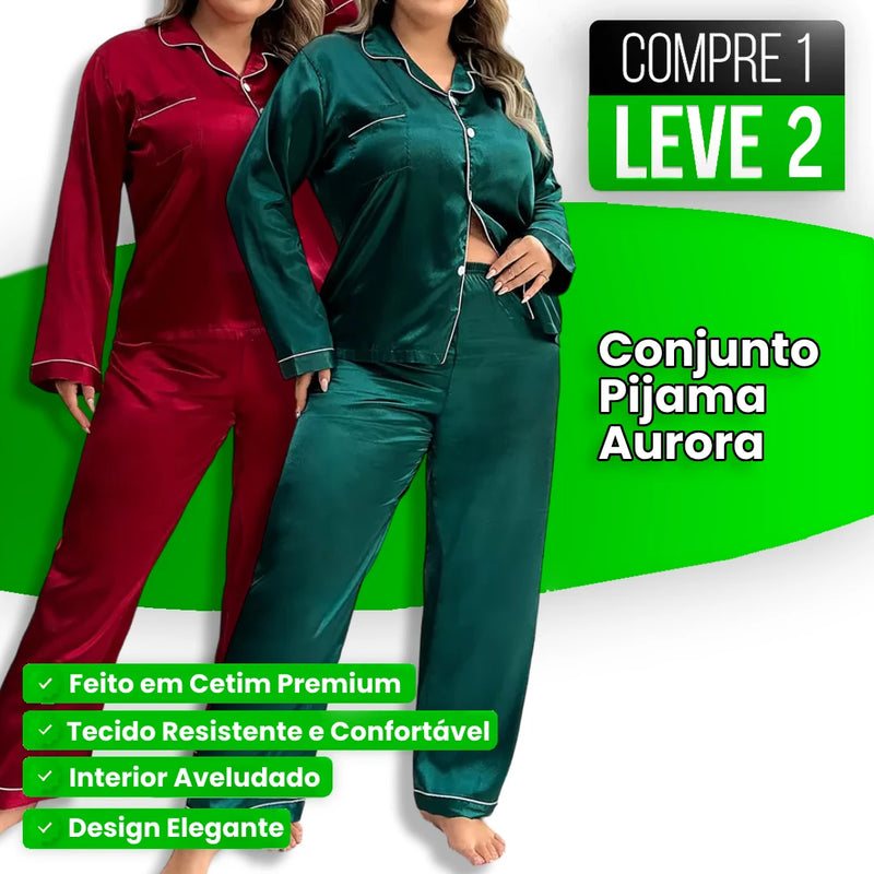 Conjunto de Pijama Aurora em Cetim