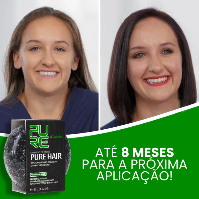 Shampoo em Barra PureHair Natural 3 em 1 