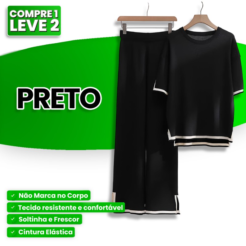 Conjunto Malha de Seda Gelo MaxComfy