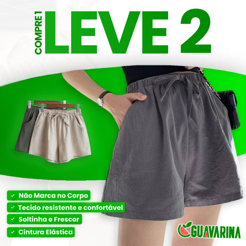 [COMPRE 1 LEVE 2] Shorts Clarisse em Sarja com Cintura Elástica e Caimento Soltinho + BRINDE Especial