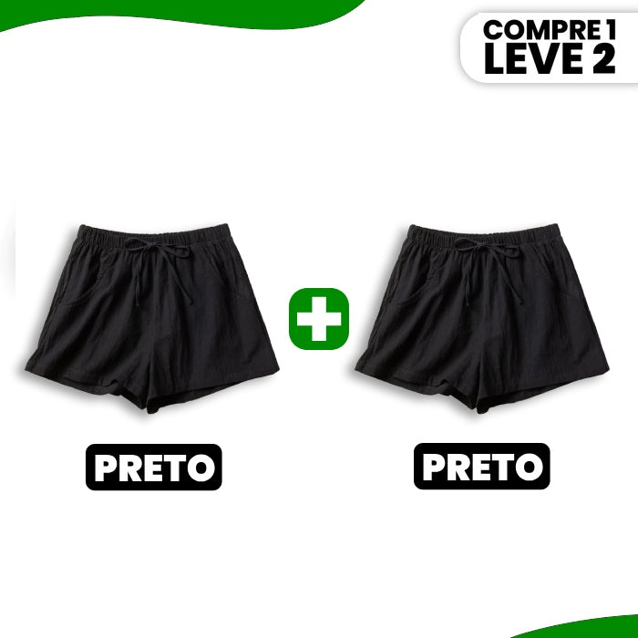 Shorts Clarisse em Sarja com Cintura Elástica e Caimento Soltinho