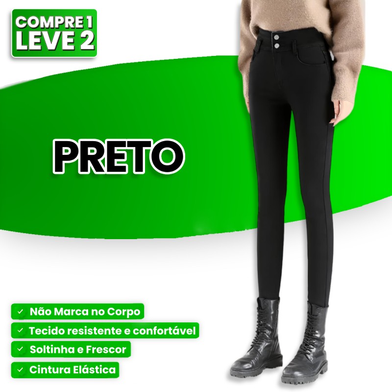 [COMPRE 1 LEVE 2] Calça Jeans Peluciada BelleConfort (Super Confortável e Versátil) + BRINDE Especial