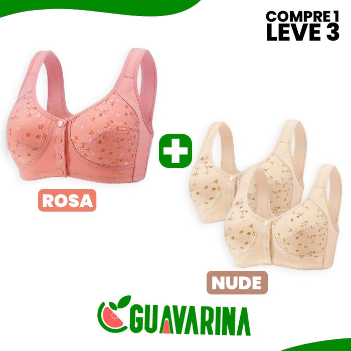 [COMPRE 1 LEVE 3] Sutiã Lady com Abotoamento Frontal em Colete + BRINDE Exclusivo