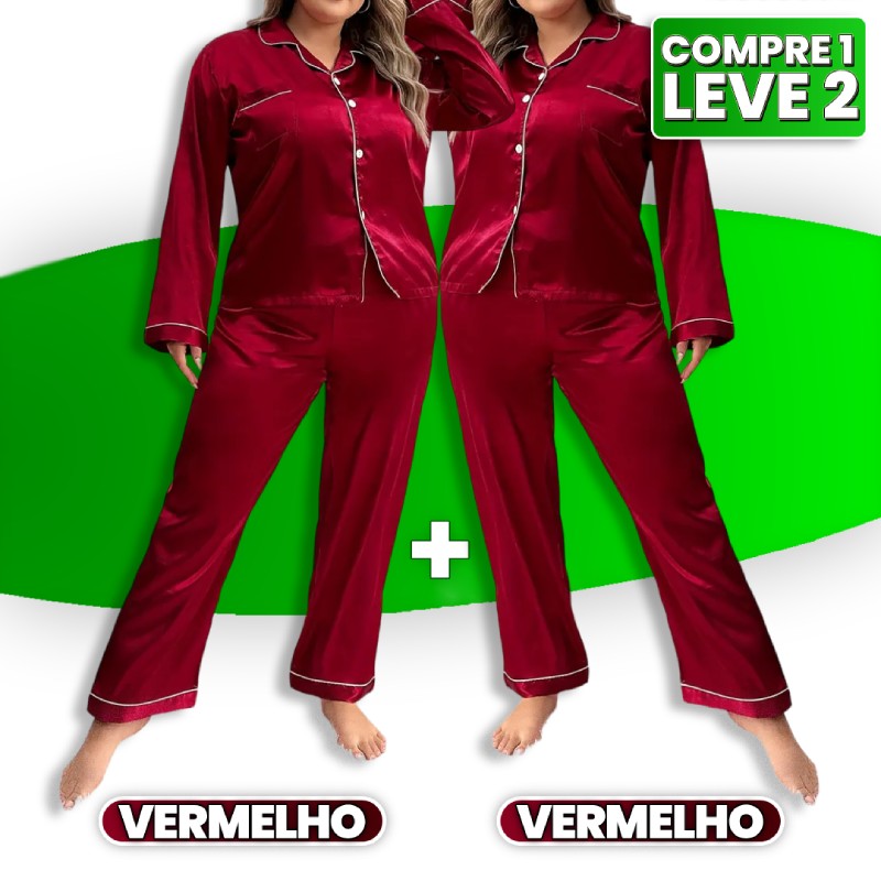 Conjunto de Pijama Aurora em Cetim