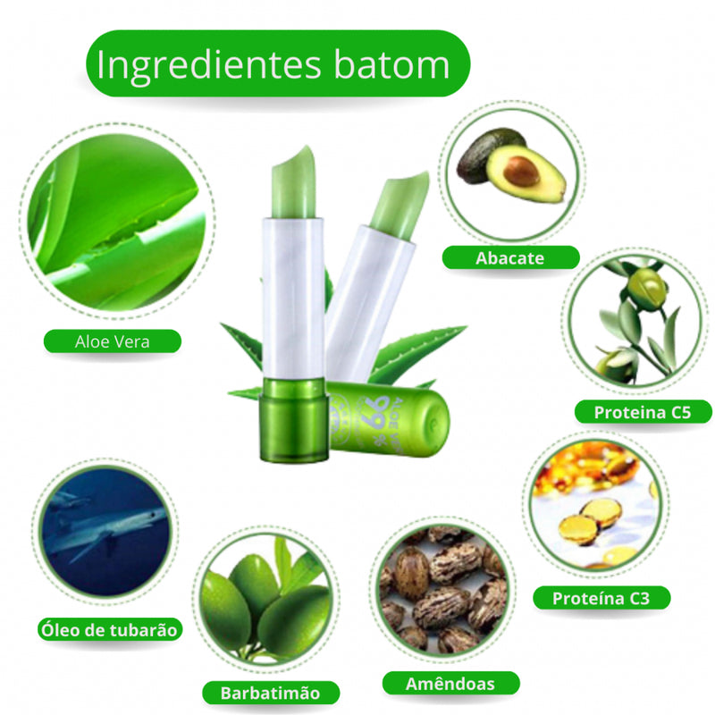 [PAGUE 2 LEVE 4] Batom LipOne Hidratante de Aloe Vera - ORIGINAL + BRINDE Exclusivo